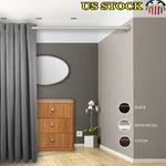 Adjustable Telescoping Curtain Rod Room Divider Set W/ Wall Mount Sockets New. Price: $63.90.