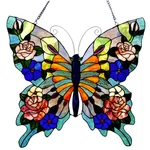 Chloe Lighting Tiffany-glass Butterfly Window Panel 22.5X24 New. Price: $118.88.