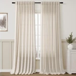 Aersas Beige Back Tab Linen Curtains For Living Room 2 Panel Light Filtering New. Price: $91.69.