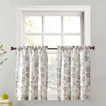 Signy 2-PACK Jacobean Pattern Semi-sheer Rod Pocket Kitchen Curtain Tier Pair, New. Price: $25.20.