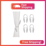 Swtool 4-PACK White Holdbacks Decorative Window Drape Twist Curtains Tie New. Price: $16.94.
