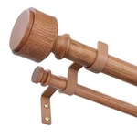 Wood Double Curtain Rods For Windows 72 To 144 Inch, Adjustable Decorative 1"... New. Price: $43.35.