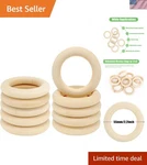 10PC Unfinished Natural Wood Rings - Perfect For Macrame & Decorative Crafts New. Price: $13.59.