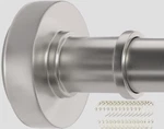 Bloomflower Brushed Nickel Shower Rod With 12 Hooks, Adjustable Length 43-72 Nib New. Price: $19.99.