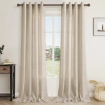 Aersas Beige Flax Linen Curtains 90"L For Bedroom Grommet Farmhouse Style New. Price: $71.23.