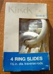 (4) Vintage Kirsch White Traverse Rings Slides For 1-3/8" Rods Carrier New. Price: $7.85.