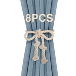 8 Pcs Hand Woven Curtain Tiebacks No Drilling - Boho Drape Holdbacks Rope For... New. Price: $25.04.