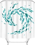 Teal Fish Shower Curtains Set Ocean Creatures Bathroom Decor Creative Fo New. Price: $31.78.