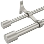 Brushed Nickel Double Curtain Rods, 48-84" Decorative Window With Cap Fin... New. Price: $53.80.