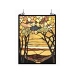 Chloe Lighting Autumn Valley Tiffany-style Floral Stained Glass Window Panel... New. Price: $113.11.