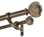 Double Curtain 144 To 164 Inches, Antique Bronze Rods, De... New. Price: $71.32.