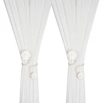 Suqiome 2 Pieces Of Handmade Artificial Flower Curtain Holdbacks Clips Beige New. Price: $22.84.