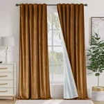Lazzzy Gold Brown Blackout Velvet 52"W X 84"L (pack Of 2), Lined New. Price: $89.58.