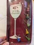 Boston Warehouse Art Glass 6-PACK Wine Markers Multicolor Xmas Trees Open Box. Price: $8.00.