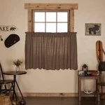 Vhc Brands Prescott Rustic 36X36 Tier Pair Brown Rod Pocket Cotton Plaid Kitchen New. Price: $51.14.