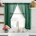 Shineland Emerald Green Christmas Curtains For Kitchen Window,rod Pocket Faux New. Price: $19.69.