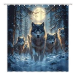 Wolf Full Moon Shower Curtain 70X70 Inch Forest Wildlife Animal Fabric Set New. Price: $27.74.