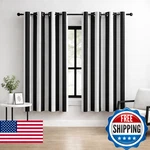 Bohomocasa 100% Blackout Classic And White Stripe Curtains, 2 New. Price: $90.87.