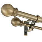 Mayrhyme 72-144" Antique Bronze Double Curtain Rod 1" Front, 5/8" Back Dia. New. Price: $88.71.