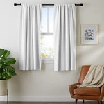 Amazon Basics Room Darkening Blackout Window Curtain With Tie Back, 52 X 63 Inch Open. Price: $27.89.