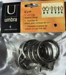 Umbra 1.5 Curtain Drapery Metal Clip Rings Pewter Color 7-PC New. Price: $13.98.