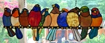 River Of Goods On Wire Stained Glass Window Panel Suncatcher 24X9 10-BIRDS Used. Price: $51.19.