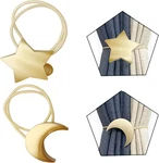 Magnetic Curtain Tiebacks Gold 1PC Moon + Star Shape New. Price: $19.71.