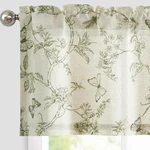 Green Floral Valance Curtain Linen Farmhouse For Kitchen Living Room Bed New. Price: $29.11.