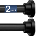 Enjoybasics Pack Adjustable Spring Tension Curtain Rods 32 To 66 Inches, Black New. Price: $14.95.