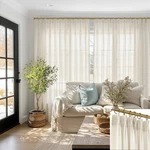 70 Extra Wide Pinch Pleated Linen Curtains 96 Long, Light Filtering... New. Price: $83.46.