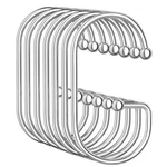 Oeh Shower Curtain Hooks, 12 Pcs Rings, Durable Shape Silver New. Price: $8.19.