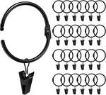 24 Pack Inches Openable Curtain Rings With Clips, Drapery Metal Iron New. Price: $18.99.