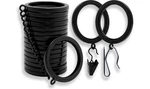 Blasthome Luxury Curtain Rings Premium Metal With Quiet, Smooth Nylon Inserts Open. Price: $24.99.
