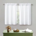 2PCS White Kitchen Curtains Tier Inch Length Short For Small Window 30"WX36"L New. Price: $14.55.