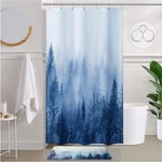 36X72 Misty Forest Stall Shower Curtain Blue Half Size Narrow Nature New. Price: $29.77.