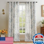 Jinchan Linen Floral Curtains 96 Length For Living Bedroom Light Filte New. Price: $51.01.