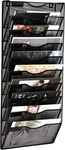 Easepres 10 Pocket Mesh Hanging Wall File Organizer, Mounted Mail Black New. Price: $71.22.