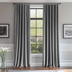 Lazzzy Velvet Curtains Grey Thermal Insulated 52"W X 63"L (pack Of 2), New. Price: $57.11.