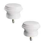 Antrader Wood Curtain Rod Finials Screw On End Caps Drapery 52X41X35MM, White. Price: $15.99.