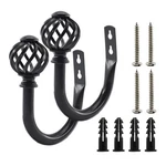 2 Pack Curtain Holdbacks,ulifestar Shaped Wall Mounted Black New. Price: $22.99.