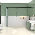 Black Shower Curtain Rod Shaped, Curved 28-39 X 43-67 Inch, Adju... New. Price: $85.16.