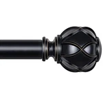 Kamanina Black Curtain Rod For Windows To Inches 72-144", New. Price: $46.06.