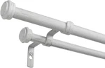 Topper Double Curtain Rod And Finial Set, Distressed White, 66"-120". Price: $53.99.