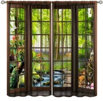 Auimzoo Landscape Curtains, 3D Window Spring Forest Wildlife Nature Scenery, ... New. Price: $34.68.
