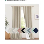 Nicetown Taupe Blackout Linen Thermal Insulated Curtains Panels 52 X 90 New. Price: $19.99.