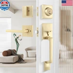 Leydebong Gold Front Door Handle Deadbolt Set Modern Lock New. Price: $96.35.