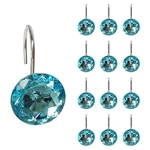 Elecharm 12 Pcs Bling Rhinestones Shower Curtain Hooks Bathroom Blue Green New. Price: $13.35.