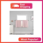 Upopo Pink Kitchen Tier Curtains 30 Inches Long Over Sink Privacy Linen Textured New. Price: $21.19.