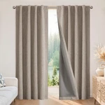 Joydeco Blackout Curtains For Bedroom - Nature Linen 84 Inch Long 100% Light Blo New. Price: $39.99.