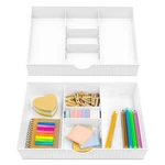 Caxxa 2PK - 3 Slot Drawer Organizer With Two Adjustable Dividers 5 Compartm... New. Price: $36.46.